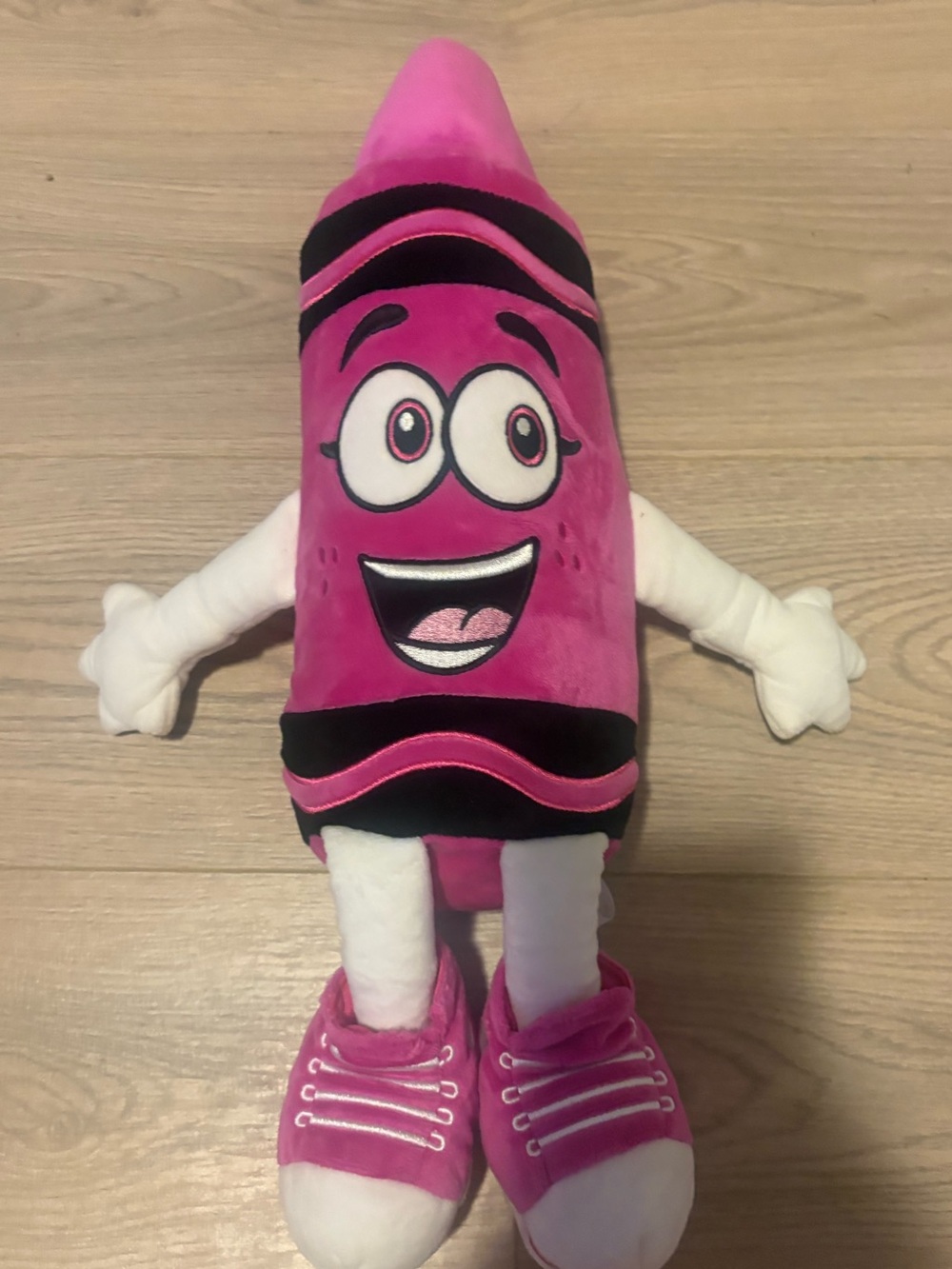 Crayola Pink Plush Crayon Character with White Arms and Shoes